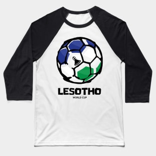 Lesotho Football Country Flag Baseball T-Shirt